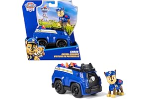 Paw Patrol - Pat Patrouille - Véhicule Figurine Chase - Voiture Figurine À Collectionner - Pat Patrouille Véhicule - Plastique Recyclé - Voiture Enfant - Jouet Enfant 3 Ans Et +