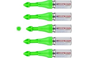 edding Marxman 8870 - Rotulador en espray para agujeros de perforación (5 unidades, color verde neón, para marcar agujeros de perforación de hasta 50 mm de profundidad), color tiza fluorescente
