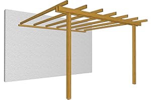 Pergola addosata in legno di Pino da Giardino Esterno LOSA modello PERGOLA ADDOSSATA 300x400