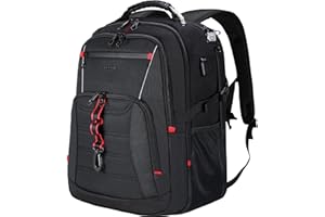 ‎KROSER KROSER Laptop Rucksack Herren für 18.4 Zoll Laptop, Reiserucksack Multifunktion Wasserdicht XXX-Großer für Arbeit/Business Schwarz