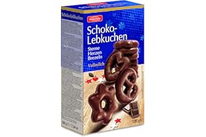 Stieffenhofer Lebkuchen Mix, Lebkuchen mit Vollmilch Schokolade in Sterne / Herzen / Brezel Form, 500 g