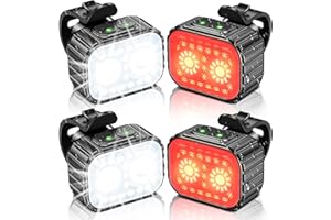 CIRYCASE Lumiere Velo Przednie i Tylne (zestaw 2), 8 + 12 trybów oświetlenia LED Wodoodporna lampa rowerowa IPX6, USB Akumulator Oświetlenie rowerowe do MTB, MTV, roweru, długa żywotność baterii