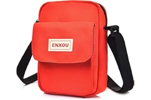 ENXOU Waterproof One Shoulder Bag Messenger Bag Side Bag Crossbody Bag for Working Shopping School Fishing Camping Hiking Daily Use for Men Women Boys Girls (Orange)