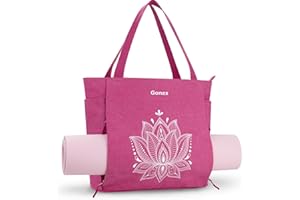 Gonex Borsa per Tappetino Yoga, con Accesso Facile e Tasche Multiple Yoga Mat Bag in Tela Impermeabile, per Donna e Uomo, Perfetta per Palestra e Pilates
