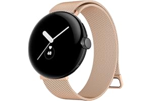 Tobfit für Google Pixel Watch Armband Google Pixel Watch 2 Armband für Herren Damen, Edelstahl Magnetisches Mesh Metall Ersatzbänder Kompatibel mit Google Pixel Watch 2/Watch 1(Roségold)