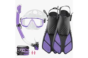 HH HHAO Sport Set da Snorkeling per Adulti con Pinne Corte Regolabili, in Formato da Viaggio, Maschera da Sub di Alta qualità Dry Top Snorkel Tube, con Borsa per Il Trasporto