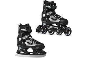 RAVEN 2in1 Pattini da ghiaccio Pattini in linea Inline Skates per bambini e adulti regolabili