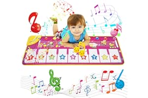AOLUXLM Tapis de Piano-Jouet Enfant 1-8 Ans, Jouet de Bébé éducation Précoce,Tapis Musical pour bébés avec Touches de Piano Tapis de Jeu Tactile, éducatif, de Danse, Anniversaire Noël Enfant Cadeau