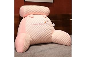 YCYATS Mivoza Rückenkissen, ChillWave Kissen, Lesekissen Bettauflage Kissen mit Abnehmbarer Nackenrolle & höherem Stützarm, Rückenkissen mit Armlehnen (70×50×25 cm, Pink)