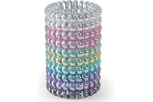 JessLab Spiralne gumki do włosów 10 szt., bez smug i nieniszczących włosów, dla kobiet i dziewcząt, miękkie plastikowe szpule do kucyków, różne kolory