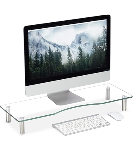 Supporto Monitor DeleyCON - Rialzo 8cm Per Schermi Fino 20kg E 32 Pollici, Bianco