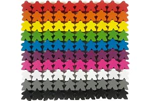 100 Trä Meeples, Multi Färg Brädspel Tokens & Ersättnings Bitar | Uppgradera game night med 100 färgglada trä meeples perfekt för ersättare, prototyper och anpassade spel