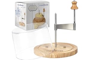 Steelblade 052260 Rizadora Tete de Moine 18 cm-Girolle de Queso con Tapa y Madera de Roble