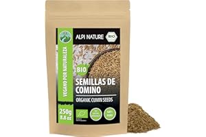 Alpi Nature Comino Semillas Orgánicas 250g, Semillas de Comino para Cocinar y Mezclas de Especias