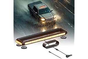 KEECALT Roof Magnetic 84 LED Amber Flashing Beacon Light Bar for Truck Van Car, 12V 24V Top of Vehicle Safety Warning Emergency Strobe Lights