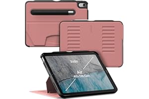 ZUGU CASE iPad Air M2 6/5/4 Generacji (2024/2022/2020) 11/10.9 Cala Etui Ultra Cienki Ochronny Ładowanie Apple Pencil Wygodne 8-Magnetycznie Kątom Stojak & Auto Usypianie/Budzenie [ Róż pustynny ]
