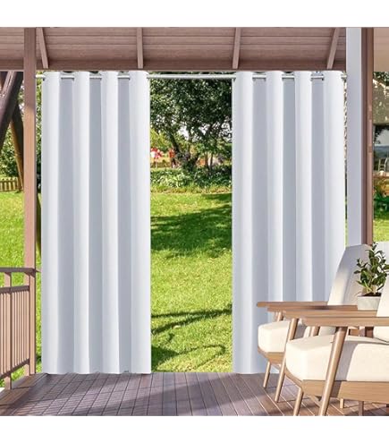 FaceYee Durchsichtige Vorhänge Outdoor - Wasserdicht 132x183cm Mit Ösen