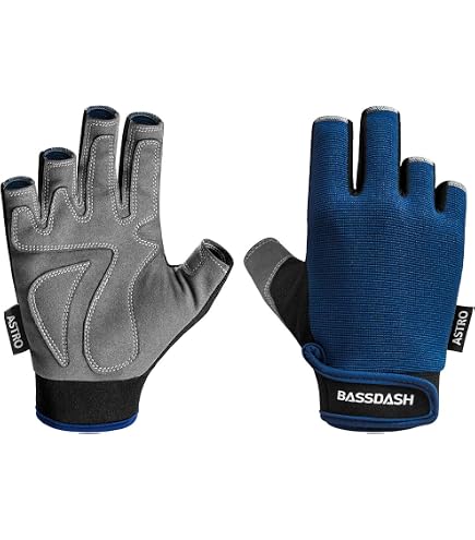 Gants Sans Doigts Respirants Pour Pêche, Kayak, Vélo - Protection Solaire, Paume En Silicone, Taille L