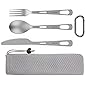 OUTXE Titanium Camping-Utensilenset 3-teiliges Titan Löffel-Gabelmesser-Kombi- und Neopren-Etui, Lunchbox-Besteckset und…