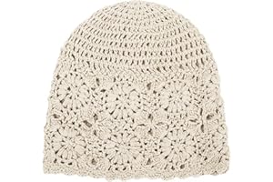 DHSBGWSX 1 gorro de punto de algodón, gorro suelto de verano, gorro de algodón fino, gorro de ganchillo, puntera para mujer, adecuado para diferentes formas de cabeza y formas de cara (beige), beige,