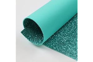 Mondo Tessuti - Gomma Crepla con Glitter Venduta Al Metro - Altezza 100cm - Glitter Mono e Bicolore (1 Metro, Tiffany)