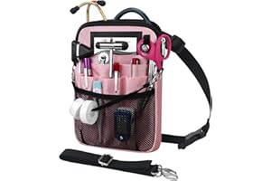 BOVKE Nurse Fanny Pack with Medical Gear Pockets, Tape Holder, Medical Bag Nurse Waist Pouch Organizer with Utility Storage for Stethoscopes, Bandage Scissors and Other Emergency Supplies, Pink