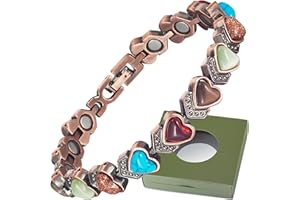 Wollet Magnetisches Kupferarmband für Frauen, magnetische Armbänder für Frauen, türkiser Schmuck mit 3500 Gauss-Magnet (mit Geschenkbox) (Typ A)