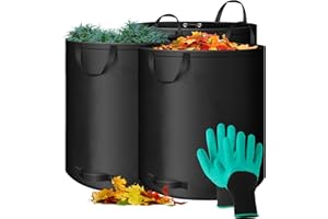 KYYOKE Gartensack 3x 272L Set Laubsack,Gartenmüllsack inkl. Handschuhe, Gartenabfallsack Stabil mit Griffe, Faltbar -Laubsäcke Rasenschnitt für Gartenabfälle Grünschnittsack Schwarz