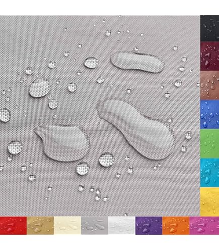 Tessuto Impermeabile Monaco Poliestere - 12.000 Mm Colonna D'Acqua, 160 Cm Larghezza, Grigio Beige - Foto 7