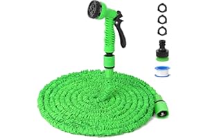 KALAFUN Expandable Garden Hose Water Pipe - 50FT Flexible Water Hose with 7 Function Spray Nozzle, Lightweight Hose Pipe Spray Gun, Outdoor Magic Water Pipe for Gardening Lawn Car Pet Washing, Black