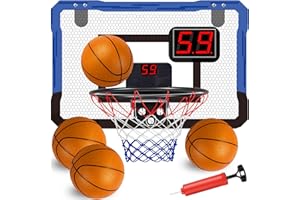 TEUVO Mini Panier Basket pour Enfants Jouet 3 5 6 7 8 9 10 12 Ans, Panier Basket Intérieur pour Porte/Chambre/Bureau/Mural Mini Hoop Toys Jouet Cadeau Jeux Sport Garçons Fille