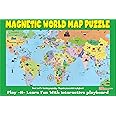 Ata-Boy Magnetic World Map Play-n-Learn Puzzle Board