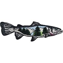 U24 - Toppa con motivo a forma di pesce n. 4, 9 x 6 cm