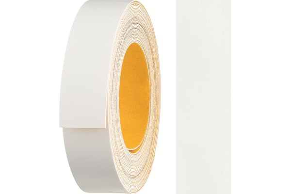 haggiy ruban de chant en mélamine autocollant 18 mm x 5 m I ruban de chant pour meubles I maintien sûr sans repassage I chant I placage pour étagères/panneaux en bois blanc
