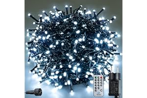 ZBQEJ Guirlande Lumineuse LED Noël, 30 m, 300 LED Lumière blanche, 8 Modes d'Éclairage, Télécommande, Intérieur/Extérieur (Lumière blanche, 30M/300LED)