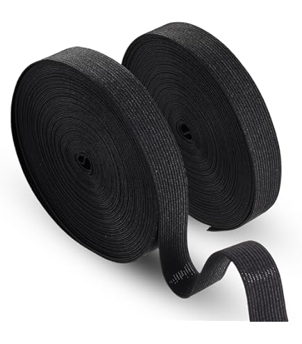 TUKA 40 Mètre X 20mm Elastique Plat à Coudre, Élastique Bandes De Ruban Pour Vêtements Personnalisés Et Articles De Bricolage Artisanal, 40 Mètres De Longueur, 20mm De Large, Noir, TKB5005-black