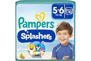 Pampers Splashers storlek 5-6, 10 engångsbadblöjor, för ett säkert skydd i vattnet