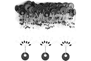 Jesiah 600Pcs Fishing Bobber Stopper, 6 in 1 Rubber Fishing Floats Stop Oval Float Sinker Line Stops Black Terminal Tackle Ledgers Accessories Fishing Beads 3 Size Line Stops
