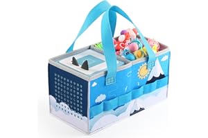 OUKNAK Tragetasche für Toniebox Starter Set und Tonies Figur, Schutzhüllen-Organizer mit viel Platz für Toniebox-Zubehör,Tasche mit Tragegriff für Toniebox Figuren Aufbewahrung (Blau)