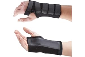 Actesso Attelle de Poignet Avancé – Soutien et Soulagement pour le Syndrome du Canal Carpien, les Entorses, les Tendinites et les Microtraumatismes Répétés (M, Noir Droite)
