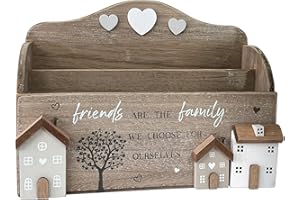 Alfie Francis Vintage Wooden Letter Storage Rack Holder Desk Accessories Tidy Organiser Envelope Hallway Kitchen Countertop Entryway Home Decor Gift