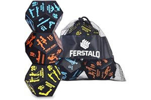 SUNIX 3 x Exercise Dice&Fitness Yoga,Daily Fitness Challenge Exercise Decision Dice the Workout Fun,Perfect for Full Body HIIT Workout，Family Games, Strength Training & Cardio with Mesh Bag Exercise Manual