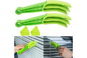 YOUR DAY MATE Spazzola per la Pulizia, 2 pezzi, in verde, per Fessure di Ventilazione, Spazzola Pulizia veneziane, Spazzola Set per la Pulizia delle lamelle, spolverare, termosifone, bocchette, radiatori, domestica