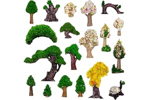 Cayway 19 Árboles en Miniatura, Paisaje de Árboles de Hadas Decoraciones de Jardín para Micro Paisajismo, DIY Paisaje