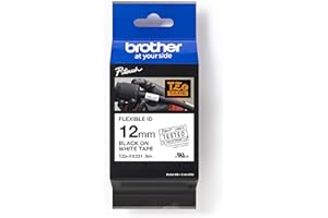 Brother TZe-FX231 kaseta z taśmą do etykietowania, czarna na białym, 12 mm (szer.) x 8 m (dł.), elastyczny identyfikator, oryginalne materiały Brother