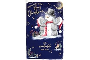 ME TO YOU BEAR Me To You Tatty Teddy Luxury Christmas Card For All The Family, Tatty Teddy Bears Building Snowman 6x9ins - Official Collection