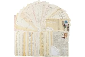 BETESSIN 50 Hojas Papel Scrapbooking Vintage Decoración Material Diario Papel Estampado Decorativo Estilo Retro Cartulina DIY Manualidad (C)