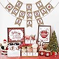 Hot Cocoa Bar Kit Hot Cocoa Bar Banner Red White Snowflake Hot Chocolate Bar Sign Toppings Labels Cup Tags Stickers for Winter Birthday Baby Shower Christmas Party Baby Its Cold Outside Decorations