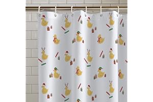 Catherine Lansfield Christmas Quacker 180x180cm Shower Curtain White