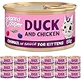 Edgard Cooper Kitten Grain Free Wet Cat Food in Gravy (Duck&Chicken 18 x 85g), Natural Cat Food in Chunks for Sterilized or A